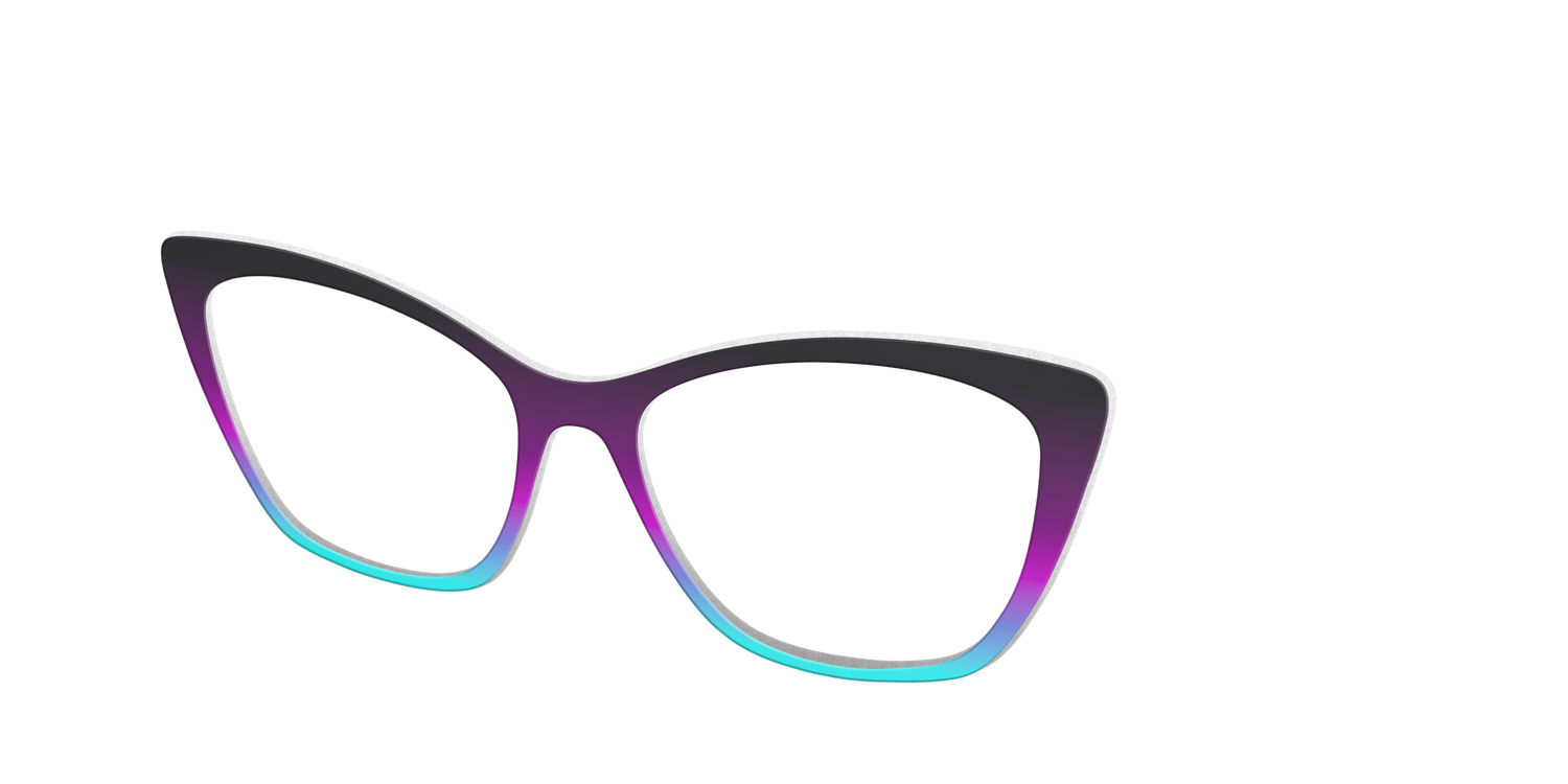 The Licorice to Seafoam Gradient - Angle Top Image - Pair Eyewear