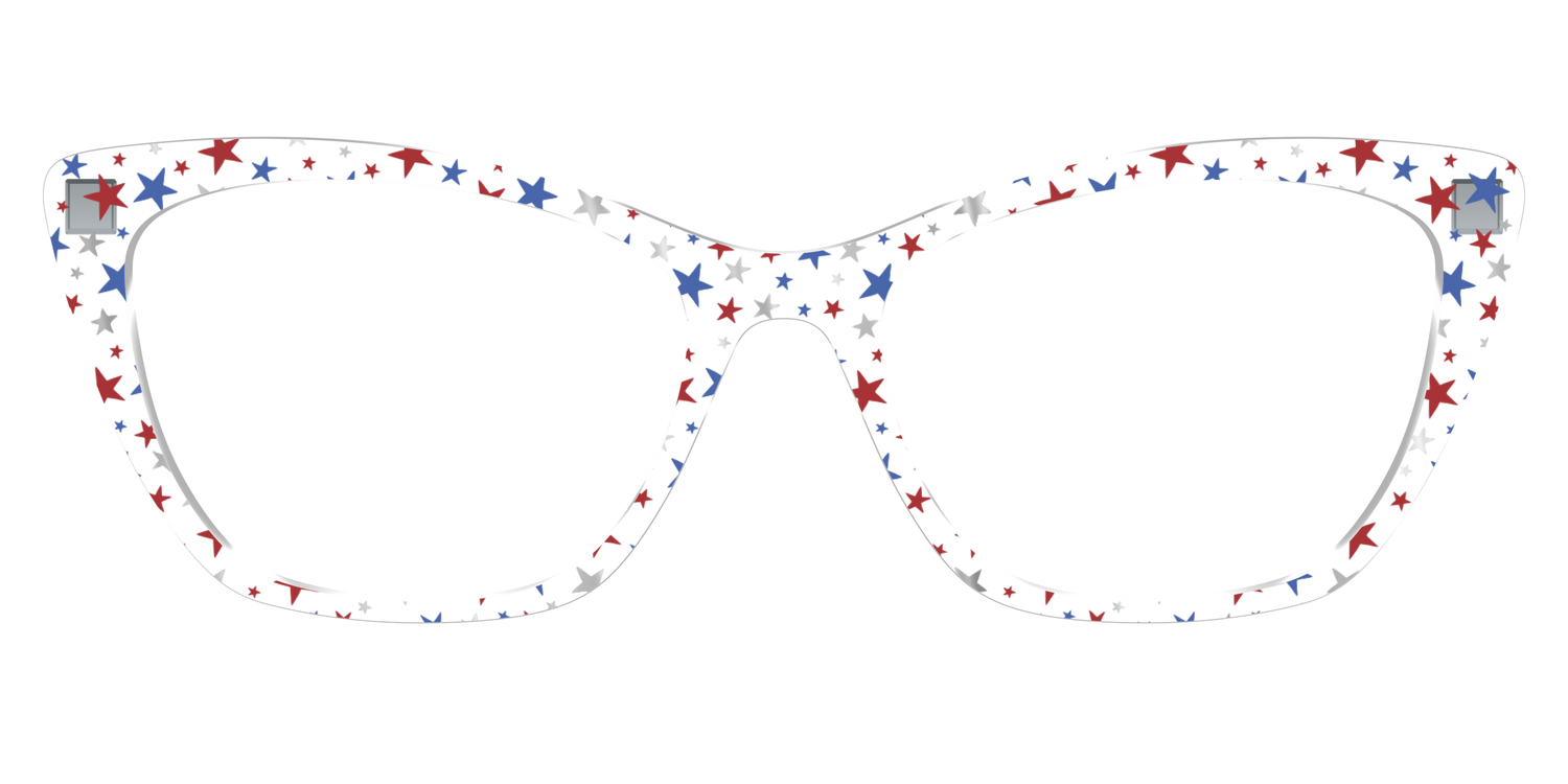 The Multi Stars Crystal with Silver Foil - Front Top Image - Pair Eyewear