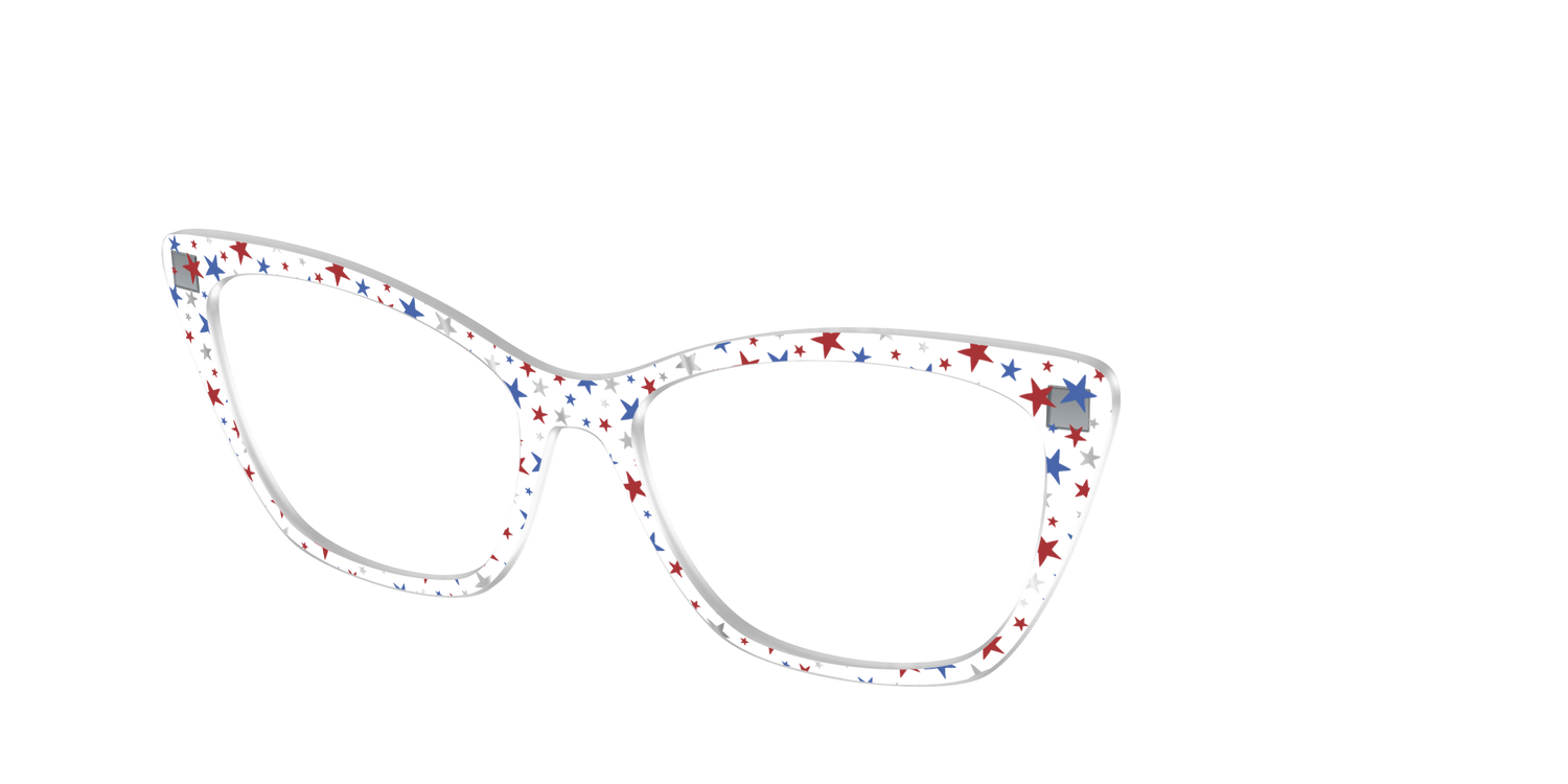 The Multi Stars Crystal with Silver Foil - Angle Top Image - Pair Eyewear