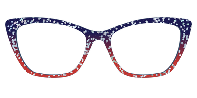 The Navy to Scarlet Gradient with Star Glitter - Front Top Thumbnail - Pair Eyewear