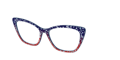 The Navy to Scarlet Gradient with Star Glitter - Angle Top Thumbnail - Pair Eyewear
