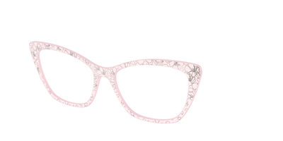 The Pink Shimmer Petals with Silver Foil - Angle Top Thumbnail - Pair Eyewear