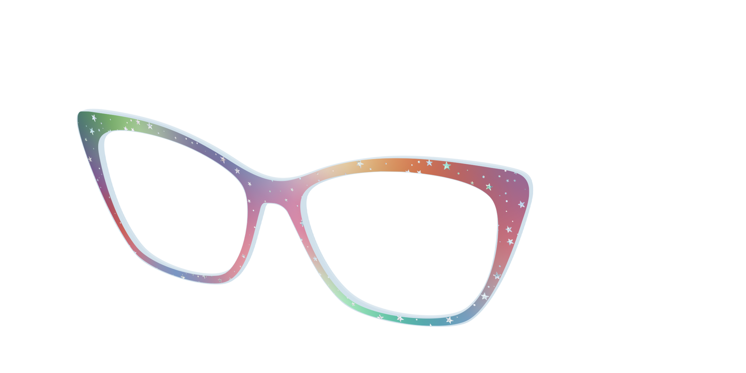 The Rainbow Holographic Celestial - Angle Top Image - Pair Eyewear