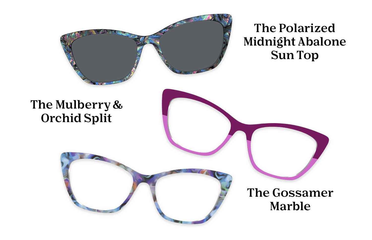 The Wanda - Violet Pearlized Gradient Acetate Rose Gold Metal - Pairing Set - Pair Eyewear