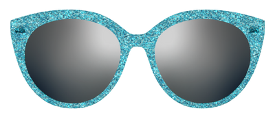 The Polarized Aquamarine Sparkle Sun Top - Front Top Thumbnail - Pair Eyewear
