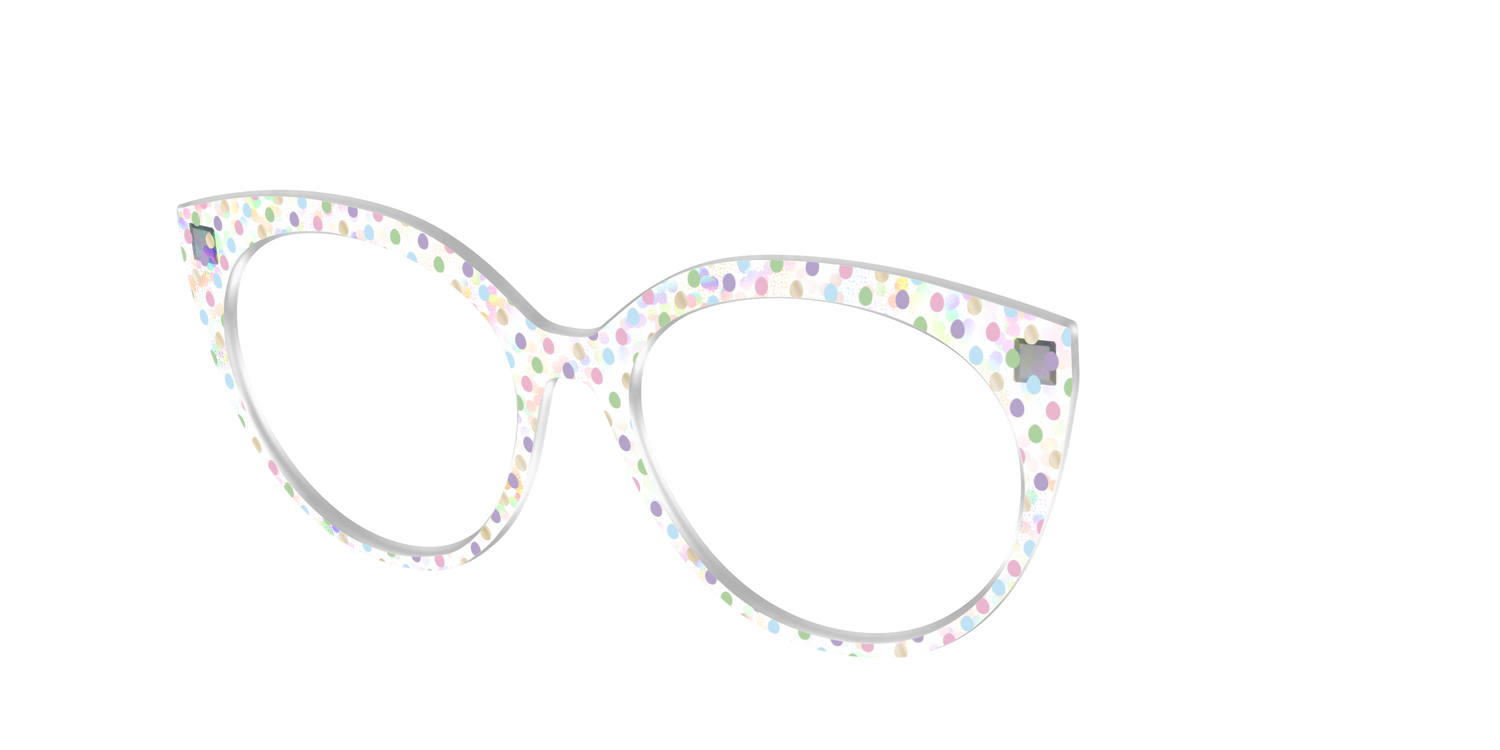 The Egg Polka Dot with Gold Foil Crystal - Angle Top Image - Pair Eyewear