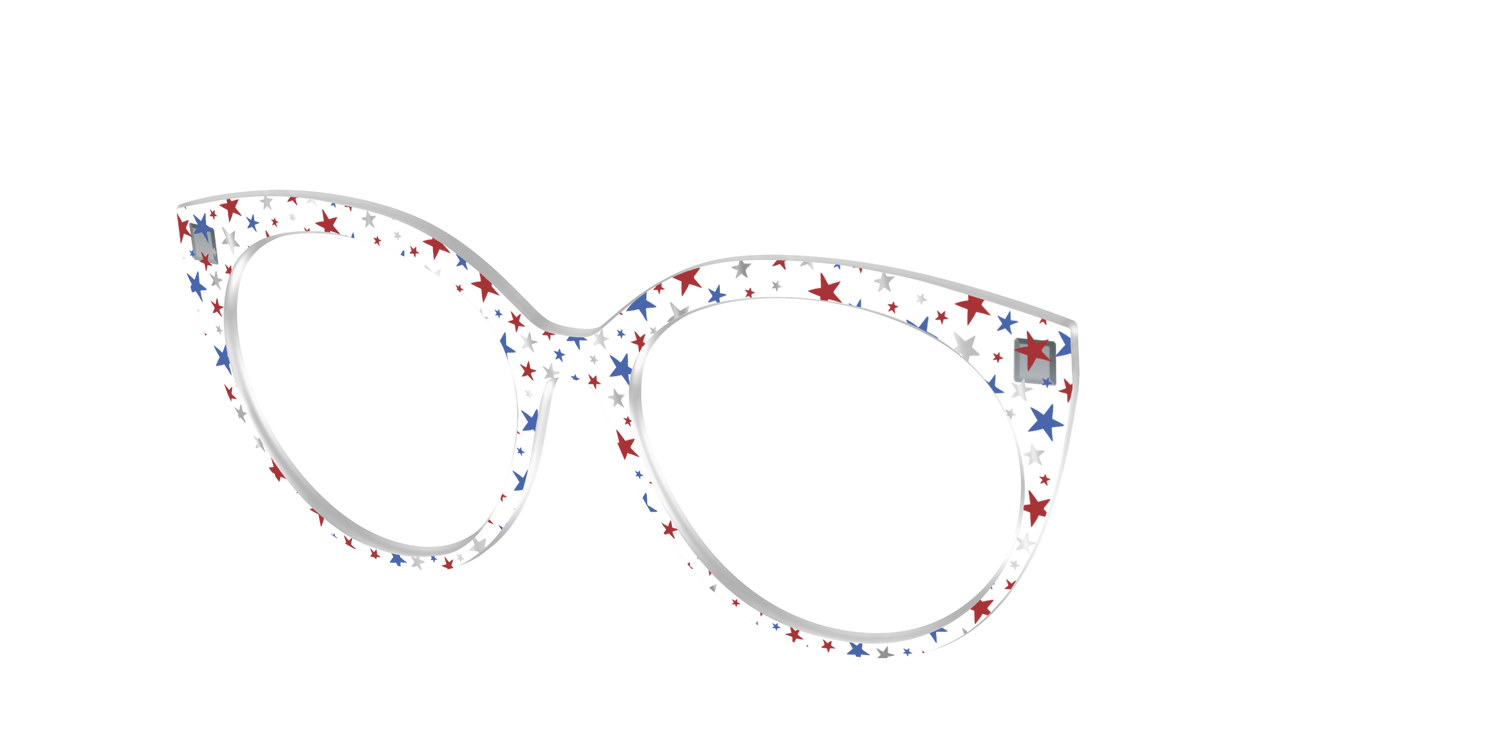 The Multi Stars Crystal with Silver Foil - Angle Top Image - Pair Eyewear