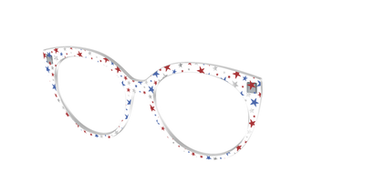 The Multi Stars Crystal with Silver Foil - Angle Top Thumbnail - Pair Eyewear