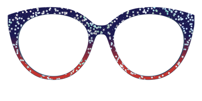 The Navy to Scarlet Gradient with Star Glitter - Front Top Thumbnail - Pair Eyewear