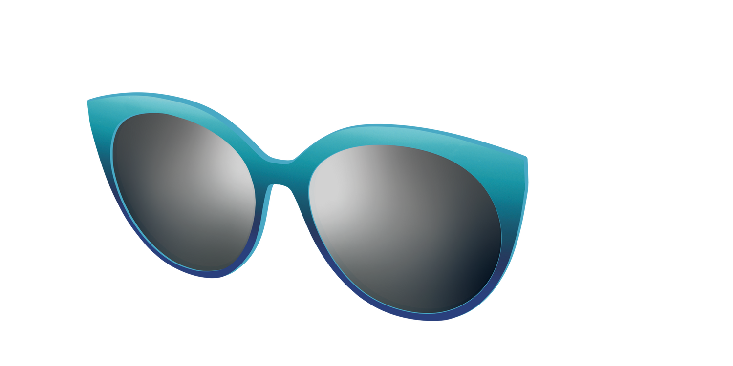 The Polarized Ocean Blue Sun Top - Angle Top Image - Pair Eyewear