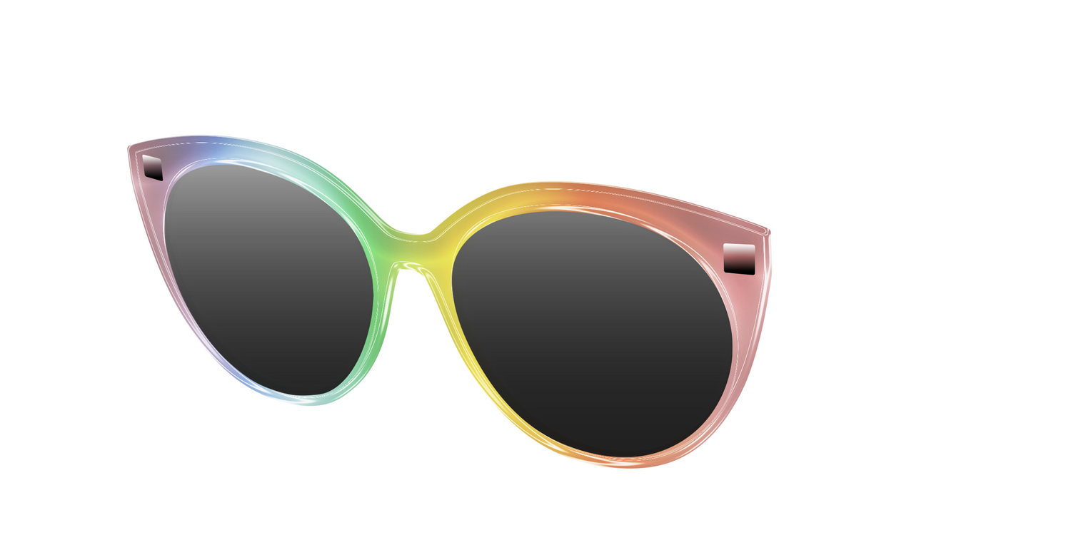 The Polarized Rainbow Gradient Sun Top - Angle Top Image - Pair Eyewear