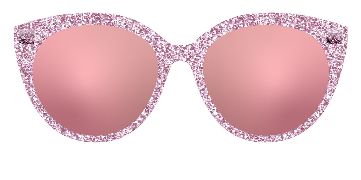 The Polarized Rose Gold Sparkle Sun Top - Front Top Image - Pair Eyewear