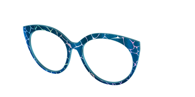 The Teal Shimmer Holographic Pool - Angle Top Thumbnail - Pair Eyewear