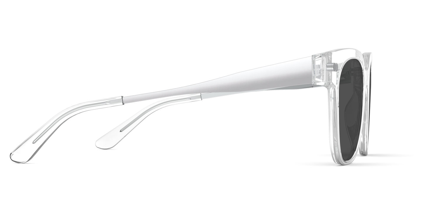 The Murphy - Crystal Clear Acetate Silver Metal Sun - Carousel5 - Pair Eyewear