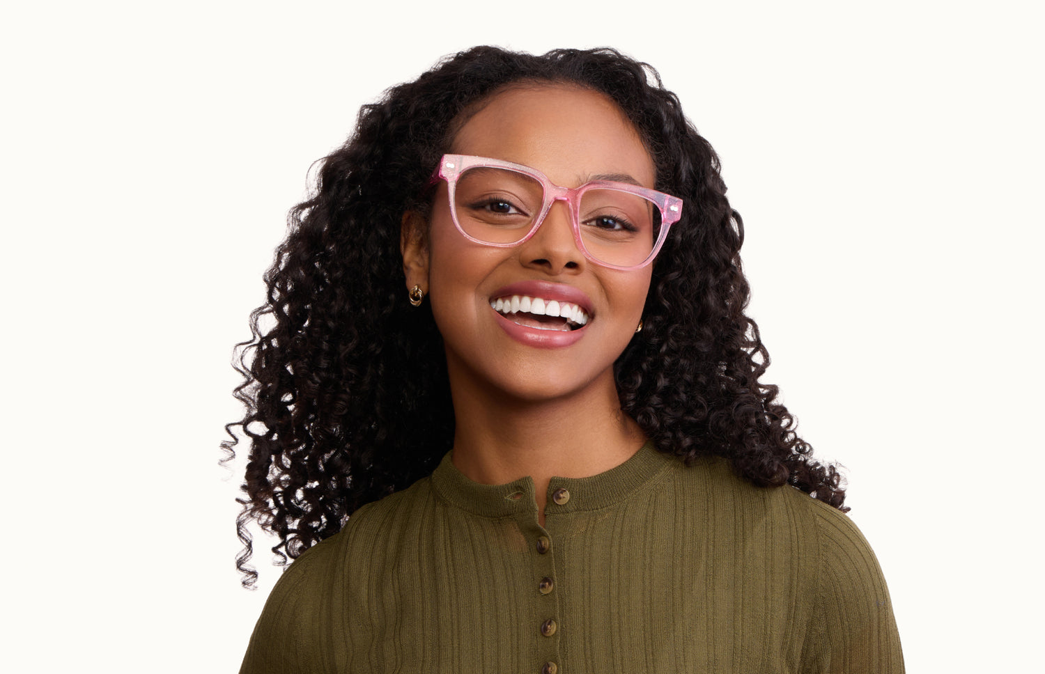 The Murphy - Pink Glitter Clear - LifeStyle1 - Pair Eyewear