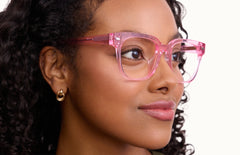 The Murphy - Pink Glitter Clear - LifeStyle Thumbnail2 - Pair Eyewear