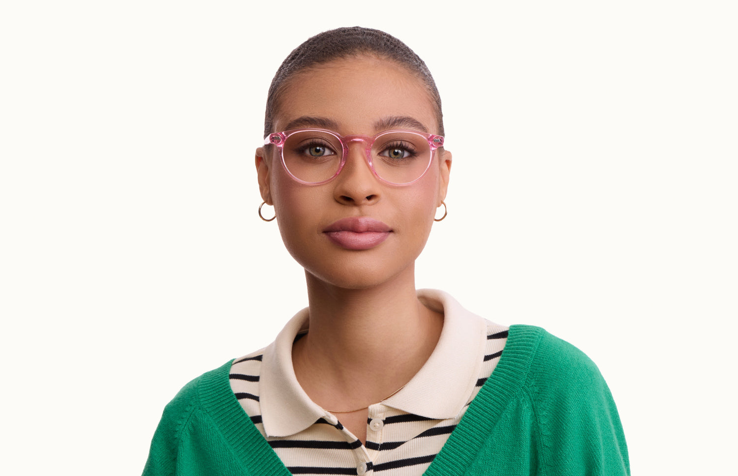 The Soto - Pink Glitter Clear - LifeStyle1 - Pair Eyewear