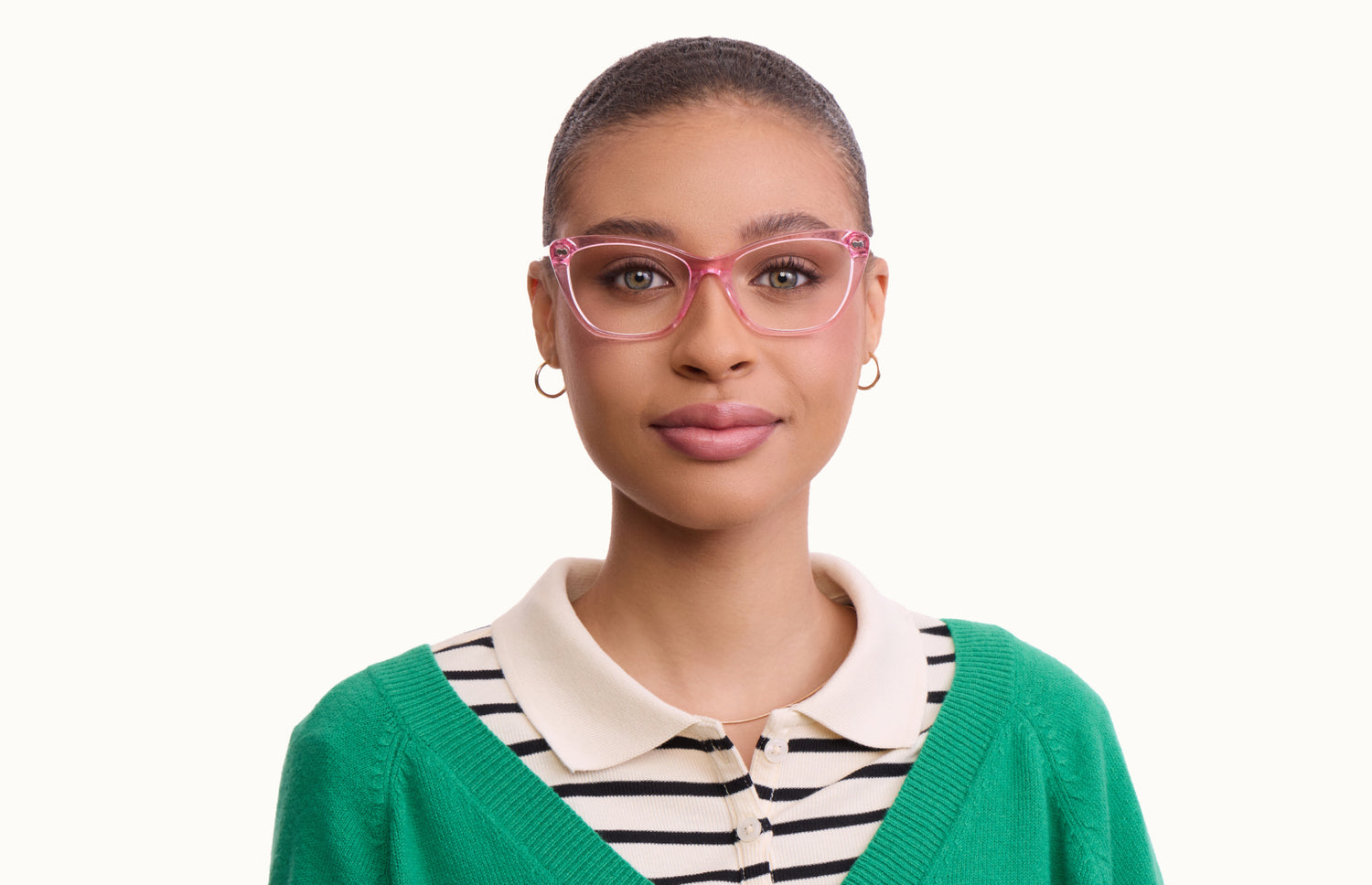 The Wanda - Pink Glitter Clear - LifeStyle1 - Pair Eyewear