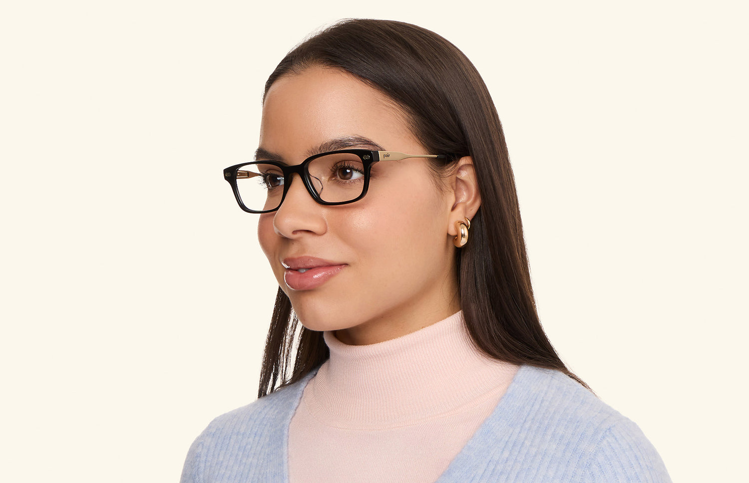 The Finley - Black Acetate Gold Metal - LifeStyle1 - Pair Eyewear