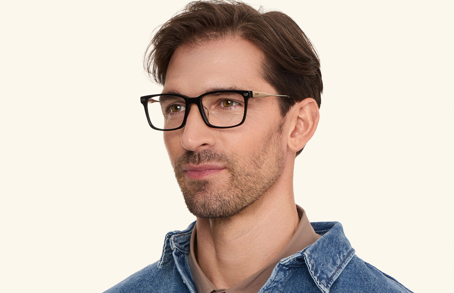 The Kirby - Black Acetate Gold Metal - LifeStyle4 - Pair Eyewear