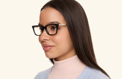 The Larkin - Black Acetate Gold Metal - LifeStyle Thumbnail2 - Pair Eyewear