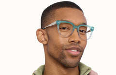 The Murphy - Teal Pearlized Gradient Acetate Silver Metal - LifeStyle Thumbnail2 - Pair Eyewear