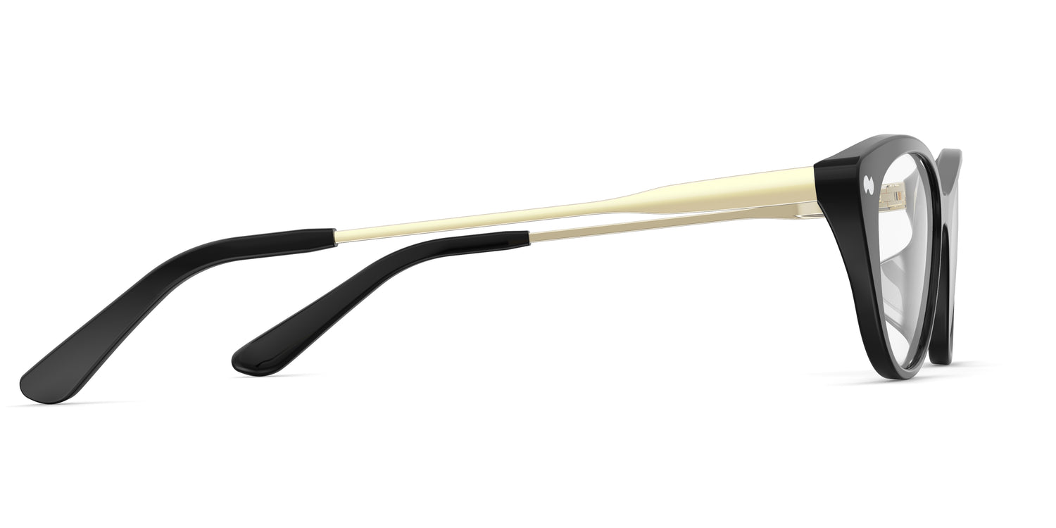 The ella - Black Acetate Gold Metal - Carousel3 - Pair Eyewear