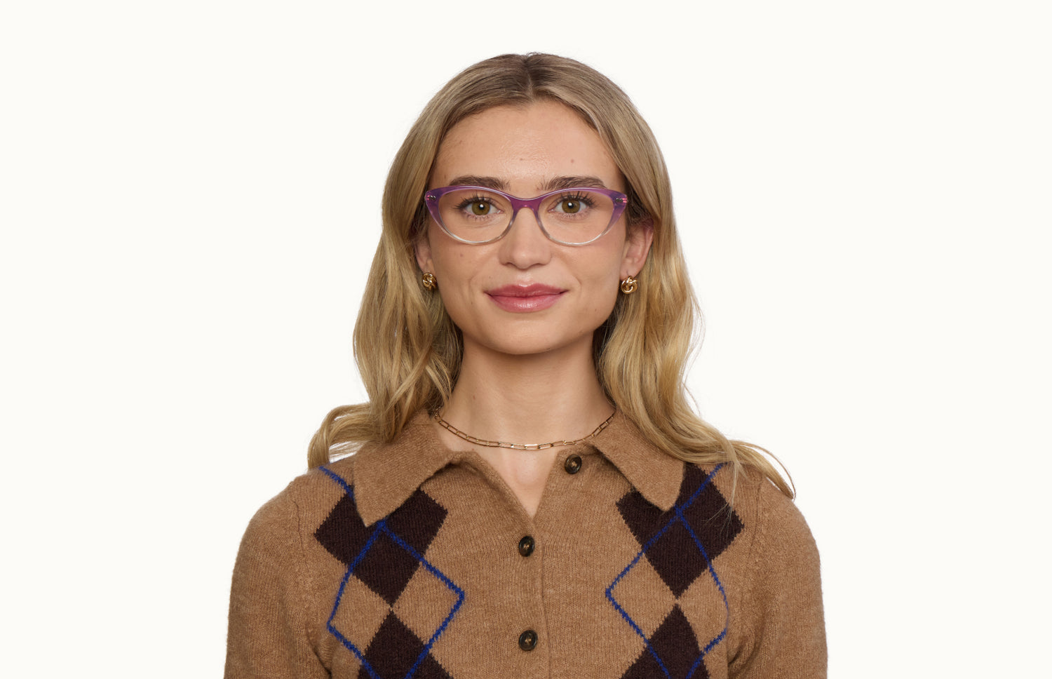 The ella - Violet Pearlized Gradient Acetate Rose Gold Metal - LifeStyle1 - Pair Eyewear