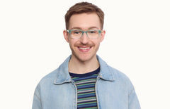 The Finley - Teal Pearlized Gradient Acetate Silver Metal - LifeStyle Thumbnail1 - Pair Eyewear