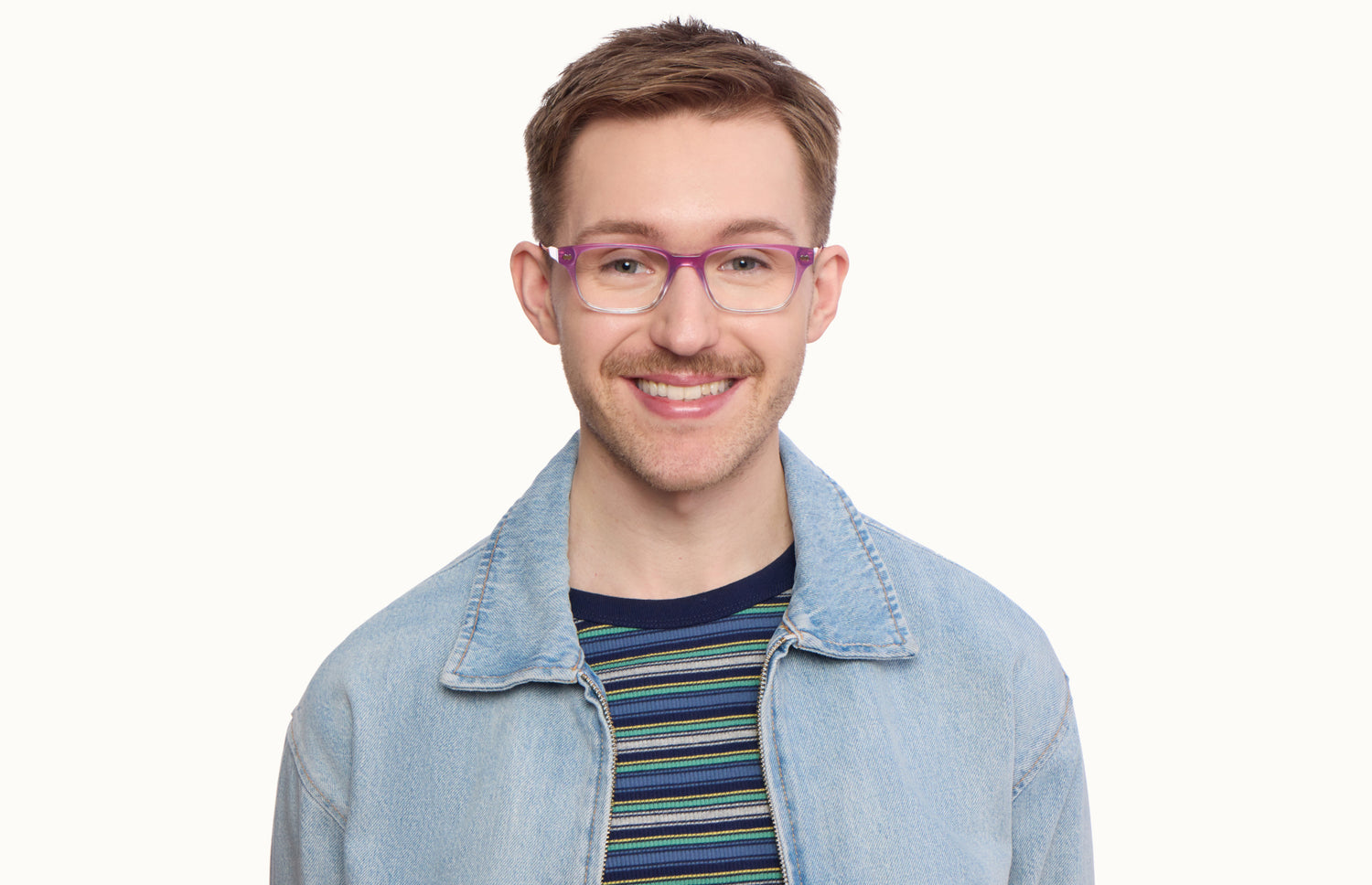 The Finley - Violet Pearlized Gradient Acetate Rose Gold Metal - LifeStyle1 - Pair Eyewear