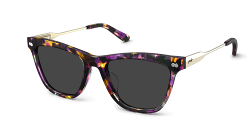 The Harper - Purple Confetti Tortoise Acetate Gold Metal Sun - Pair Eyewear