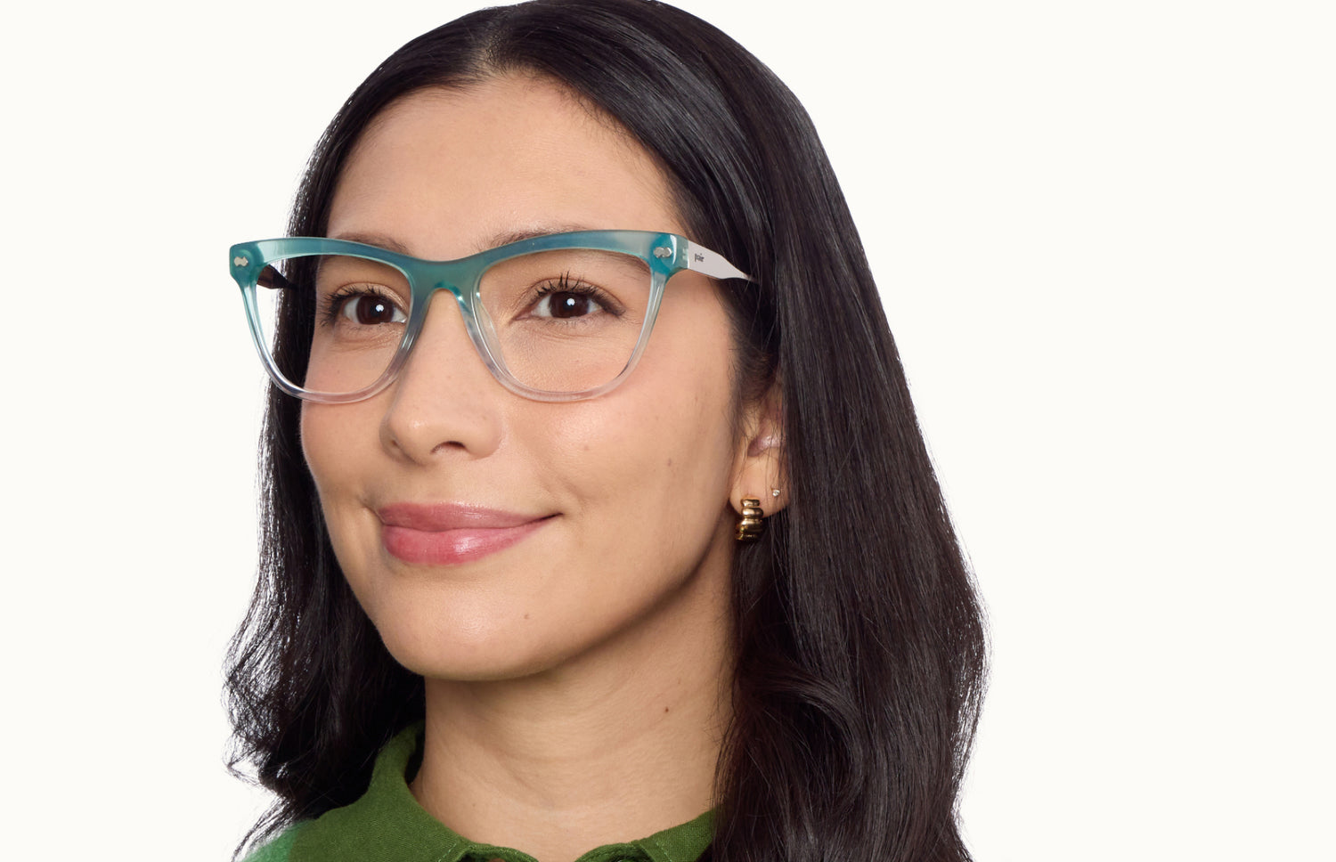 The Harper - Teal Pearlized Gradient Acetate Silver Metal - LifeStyle2 - Pair Eyewear