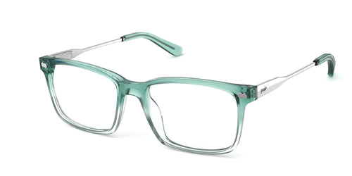 The Kirby - Teal Pearlized Gradient Acetate Silver Metal - Pair Eyewear
