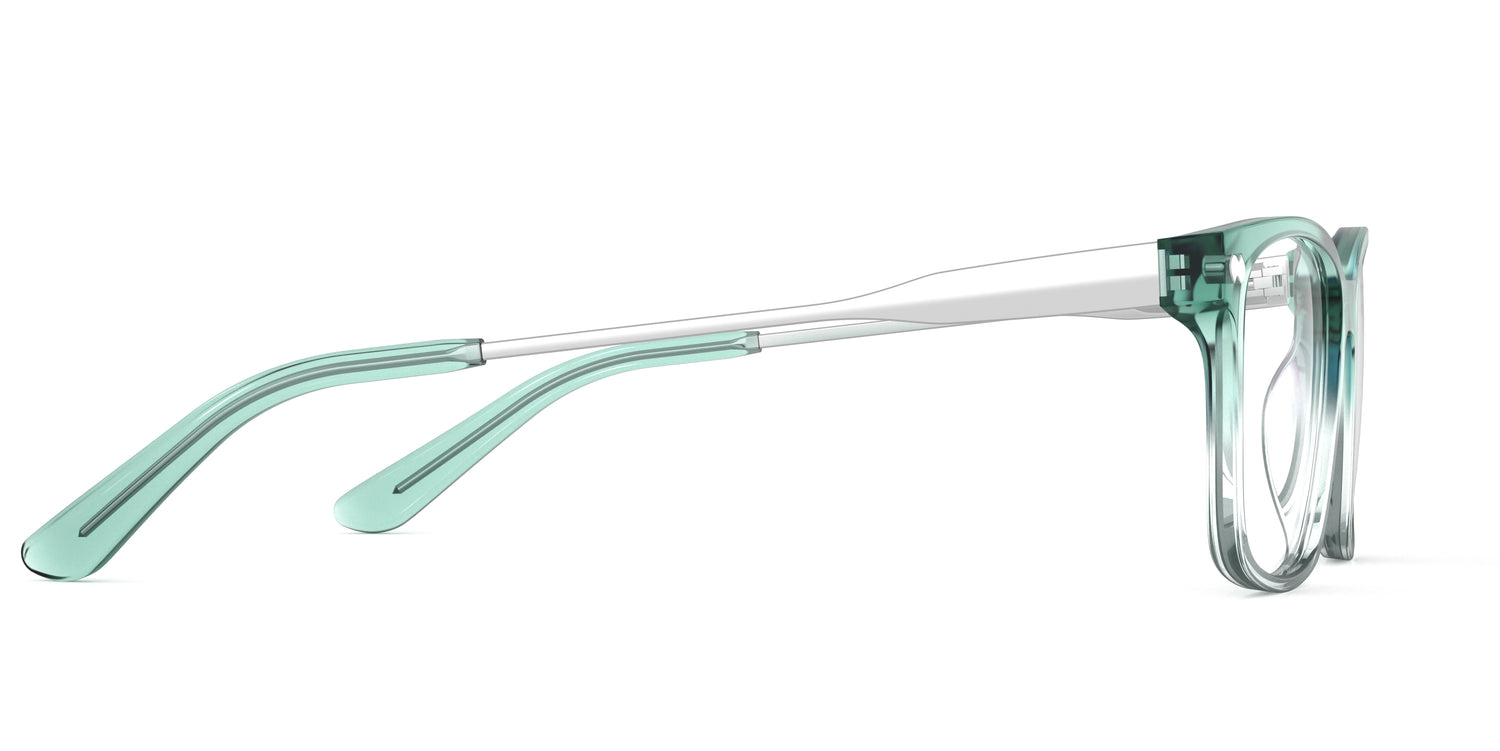 The Kirby - Teal Pearlized Gradient Acetate Silver Metal - Carousel3 - Pair Eyewear