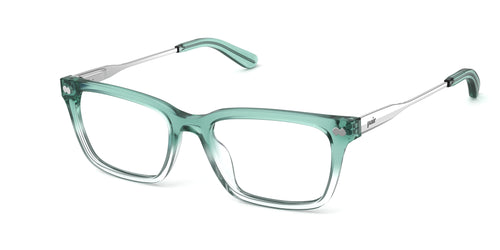 The Larkin - Teal Pearlized Gradient Acetate Silver Metal - Pair Eyewear