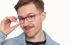 The Larkin - Violet Pearlized Gradient Acetate Rose Gold Metal - LifeStyle Thumbnail2 - Pair Eyewear