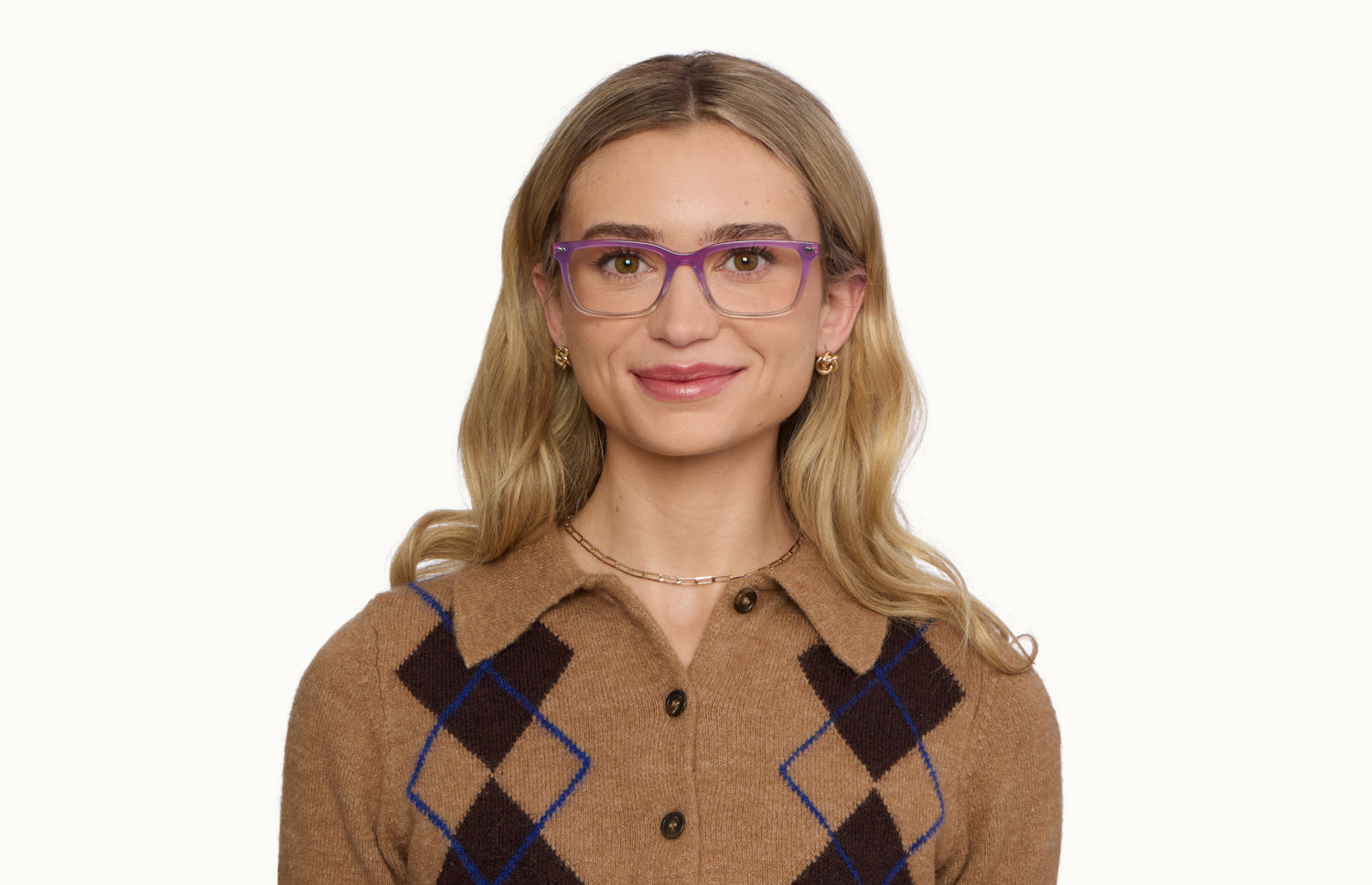 The Larkin - Violet Pearlized Gradient Acetate Rose Gold Metal - LifeStyle1 - Pair Eyewear