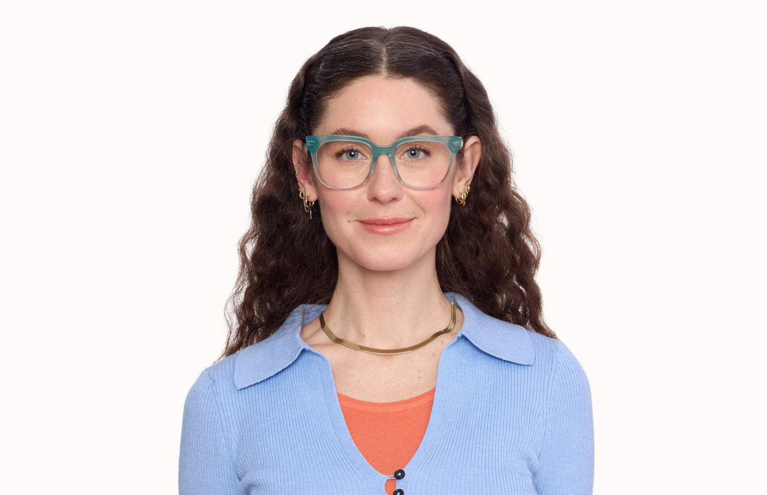 The Murphy - Teal Pearlized Gradient Acetate Silver Metal - LifeStyle1 - Pair Eyewear