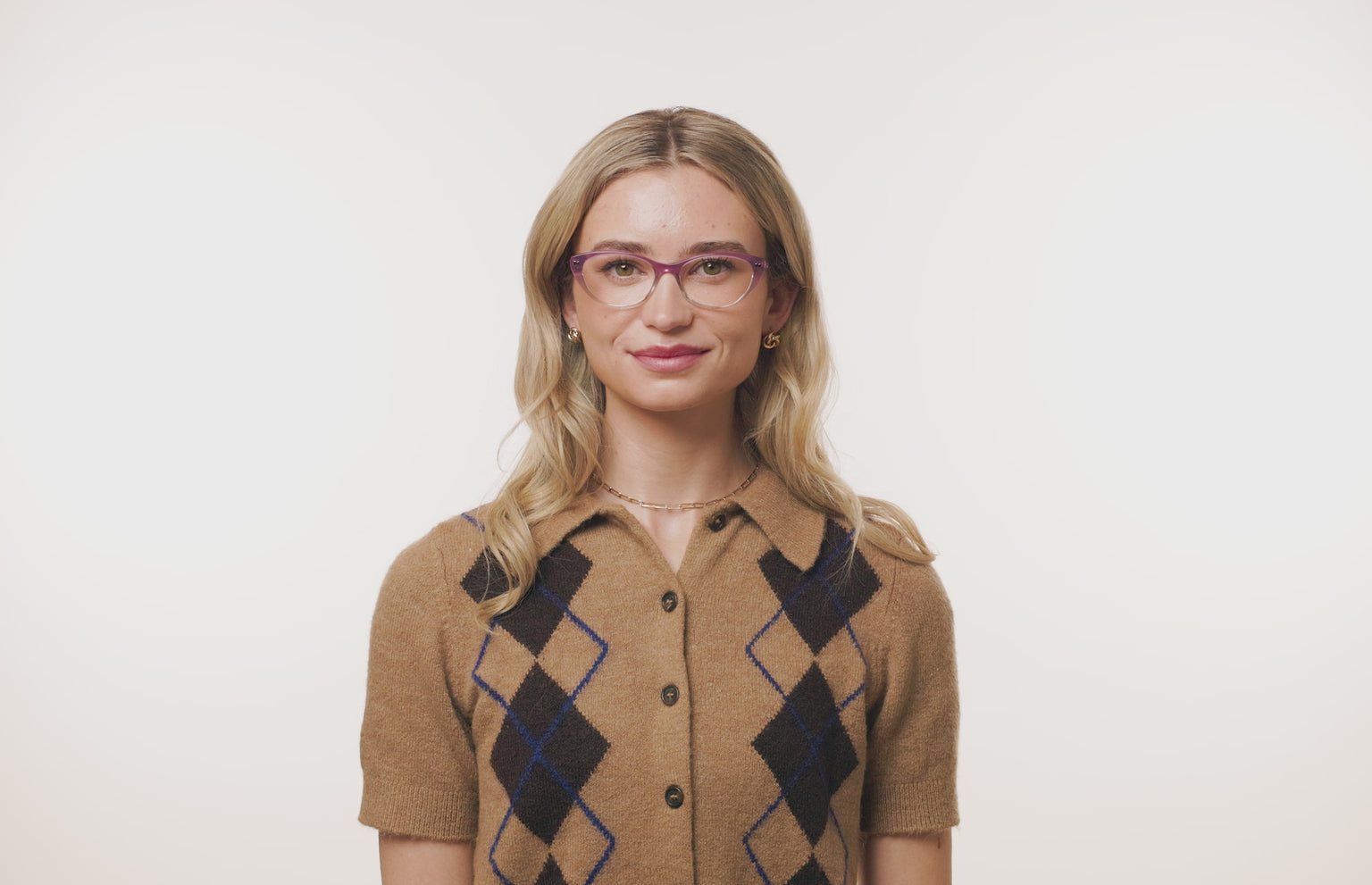 The ella - Violet Pearlized Gradient Acetate Rose Gold Metal - LifeStyle Thumbnail3 - Pair Eyewear