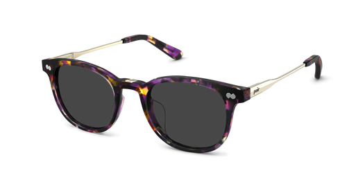The Reese - Purple Confetti Tortoise Acetate Gold Metal Sun - Pair Eyewear