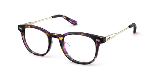 The Reese - Purple Confetti Tortoise Acetate Gold Metal - Pair Eyewear