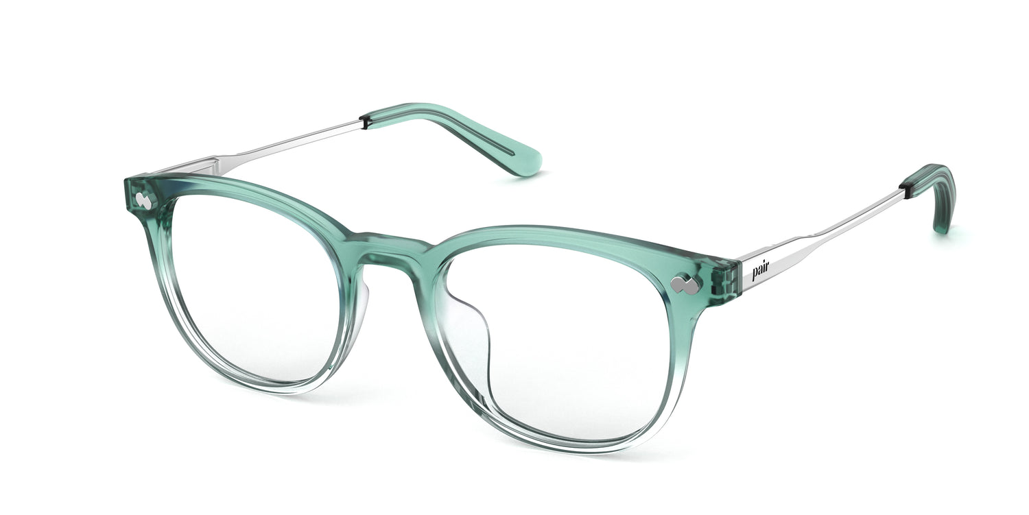 The Reese - Teal Pearlized Gradient Acetate Silver Metal - Carousel1 - Pair Eyewear