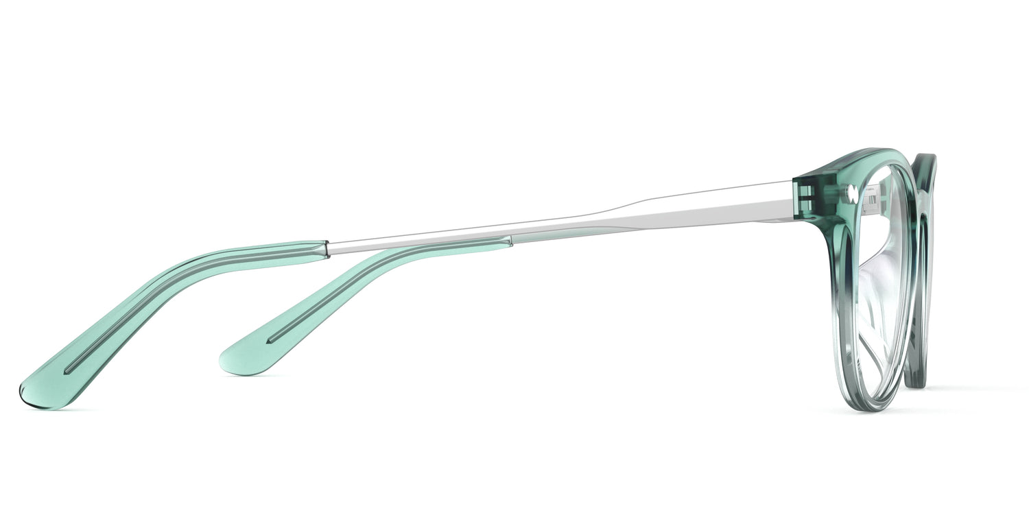The Reese - Teal Pearlized Gradient Acetate Silver Metal - Carousel3 - Pair Eyewear