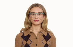 The Reese - Teal Pearlized Gradient Acetate Silver Metal - LifeStyle Thumbnail1 - Pair Eyewear