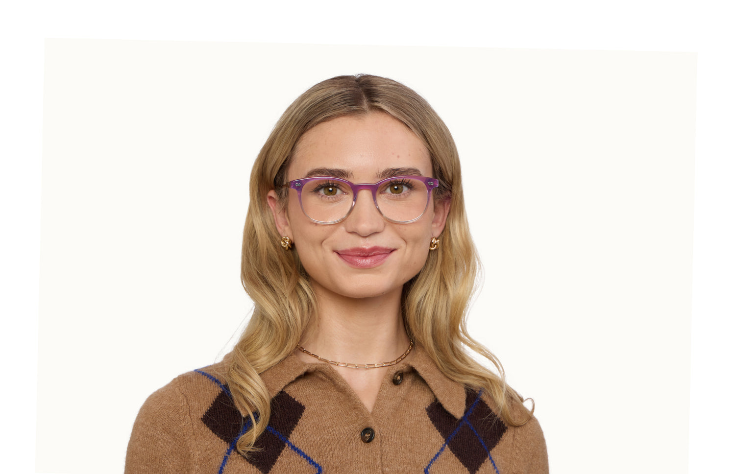 The Reese - Violet Pearlized Gradient Acetate Rose Gold Metal - LifeStyle1 - Pair Eyewear