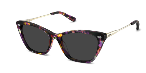 The Wanda - Purple Confetti Tortoise Acetate Gold Metal Sun - Pair Eyewear