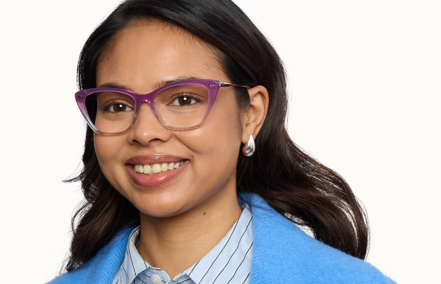 The Wanda - Violet Pearlized Gradient Acetate Rose Gold Metal - LifeStyle2 - Pair Eyewear