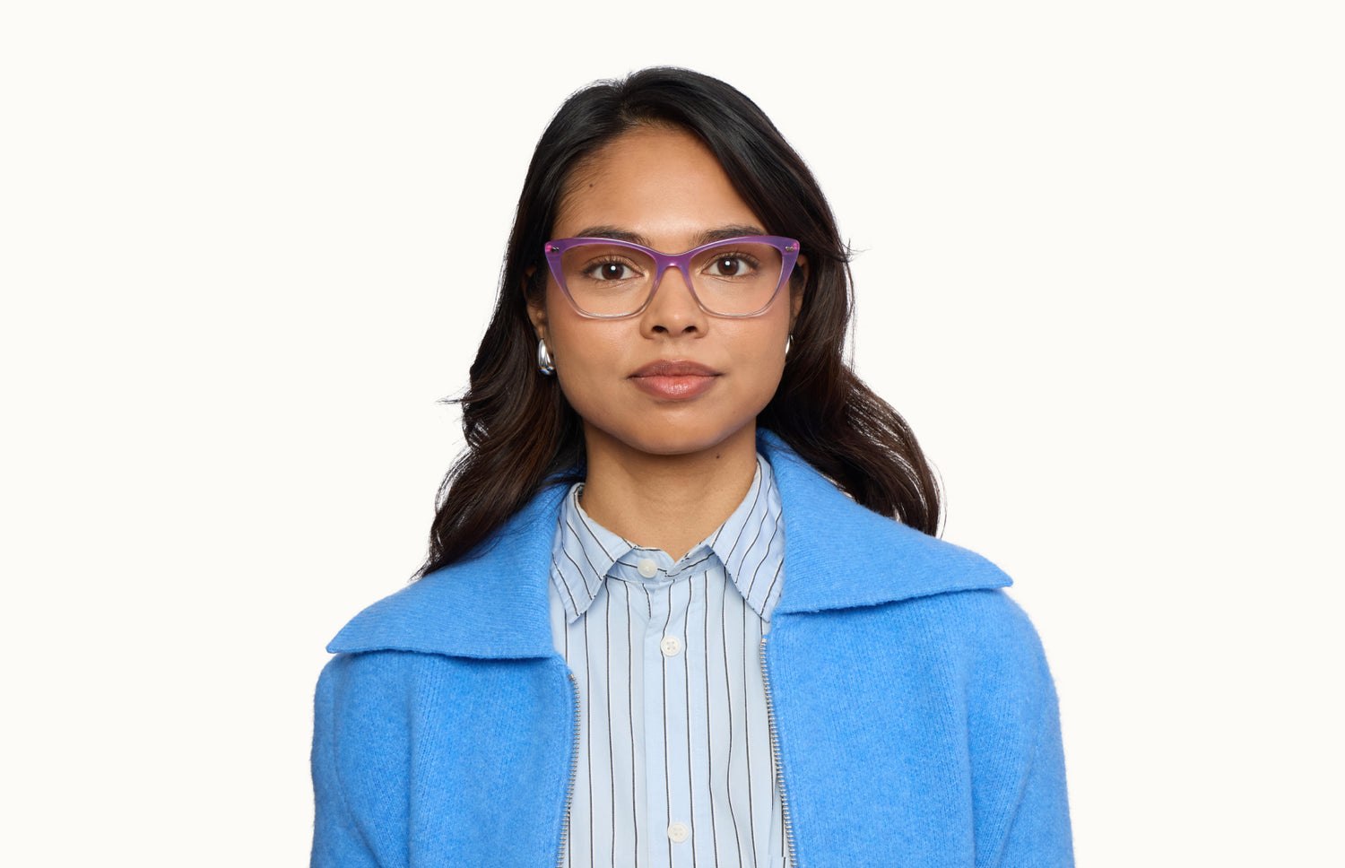 The Wanda - Violet Pearlized Gradient Acetate Rose Gold Metal - LifeStyle1 - Pair Eyewear