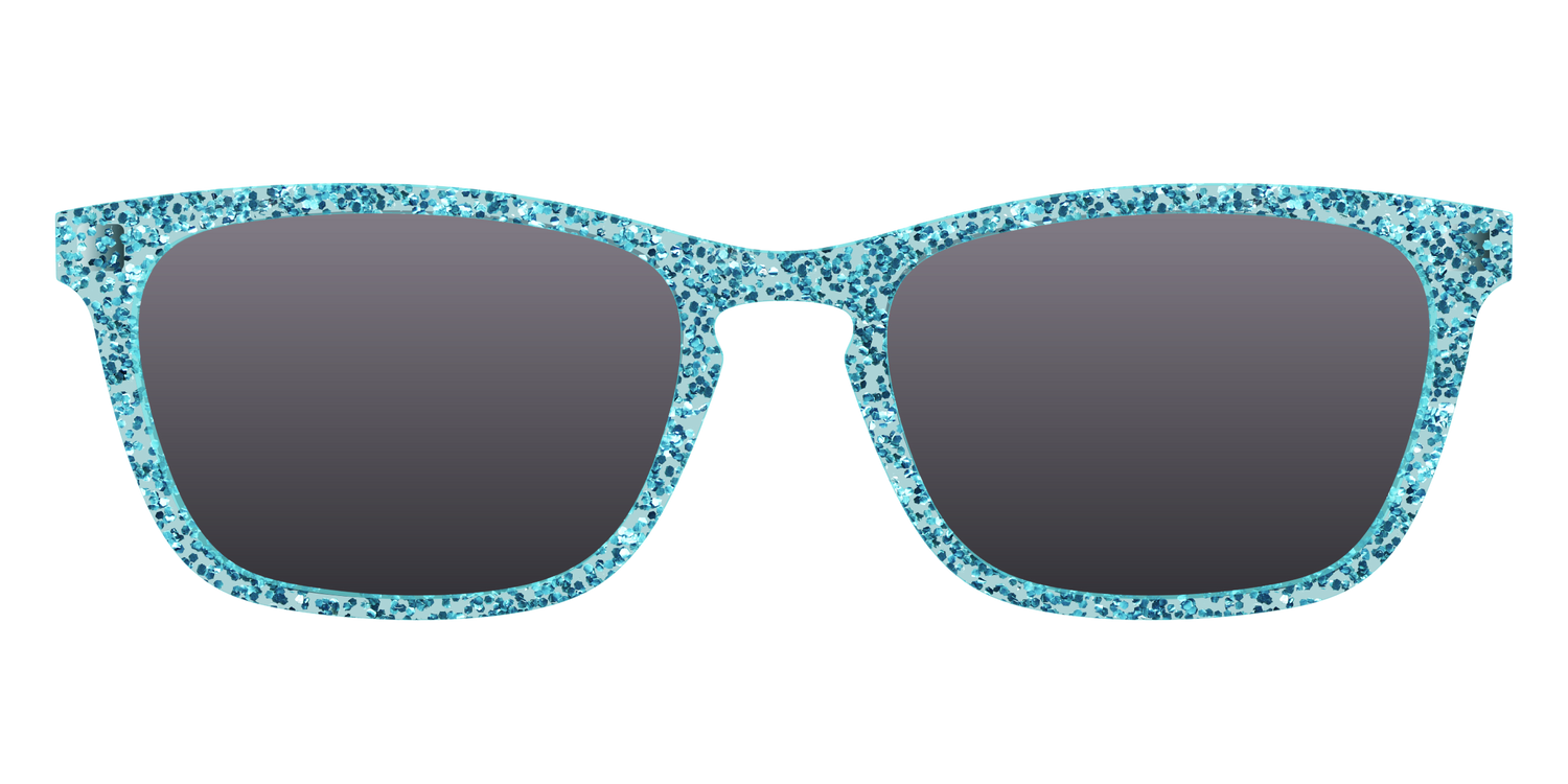 The Polarized Aquamarine Sparkle Sun Top - Front Top Image - Pair Eyewear