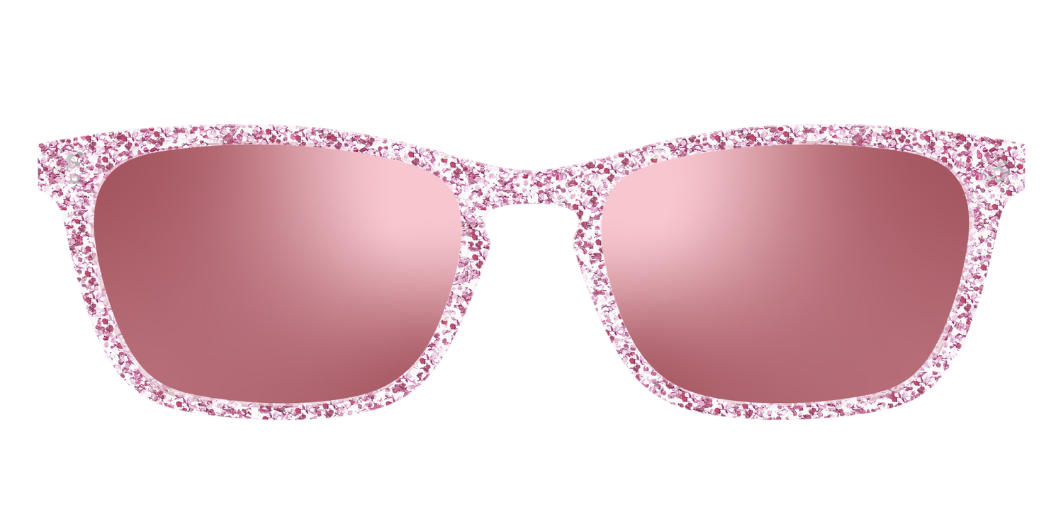 The Polarized Rose Gold Sparkle Sun Top - Front Top Image - Pair Eyewear